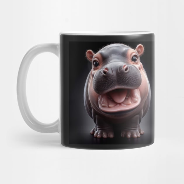 cute and adorable baby hippo by clearviewstock